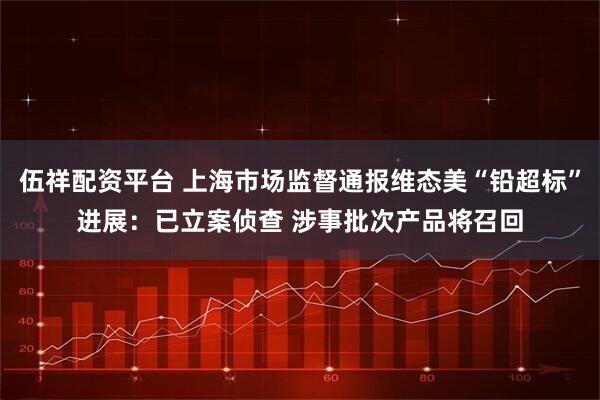 伍祥配资平台 上海市场监督通报维态美“铅超标”进展：已立案侦查 涉事批次产品将召回
